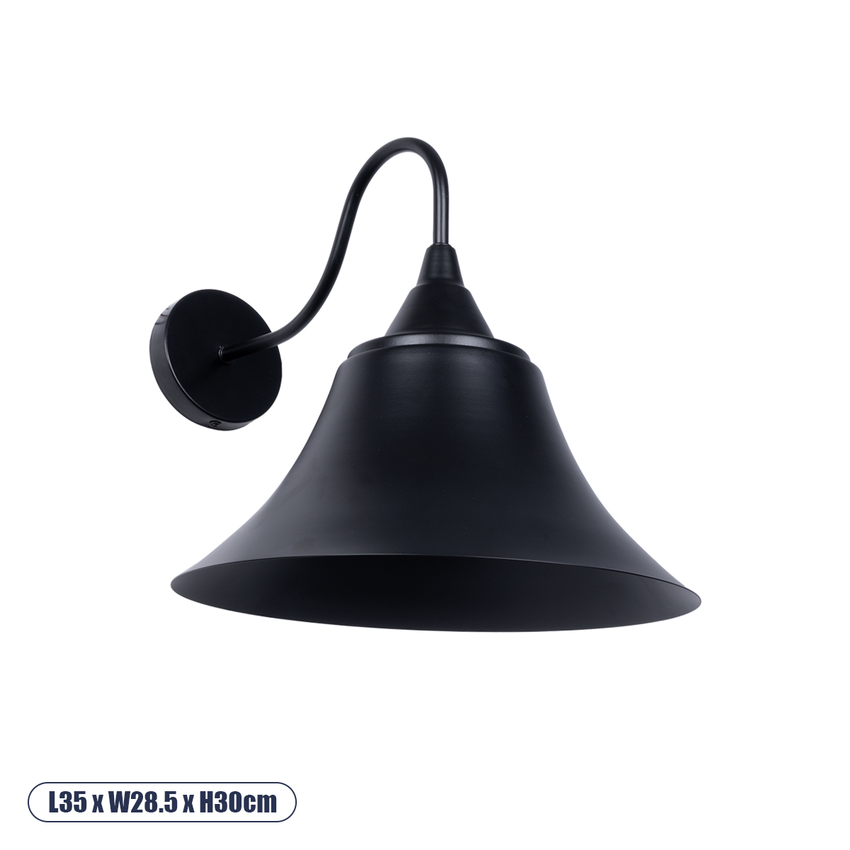 Vintage Φωτιστικό Τοίχου - Απλίκα με Ντουί 1 x E27 AC 220-240V IP20 - Μαύρο - Μ35 x Π28.5 x Υ30cm