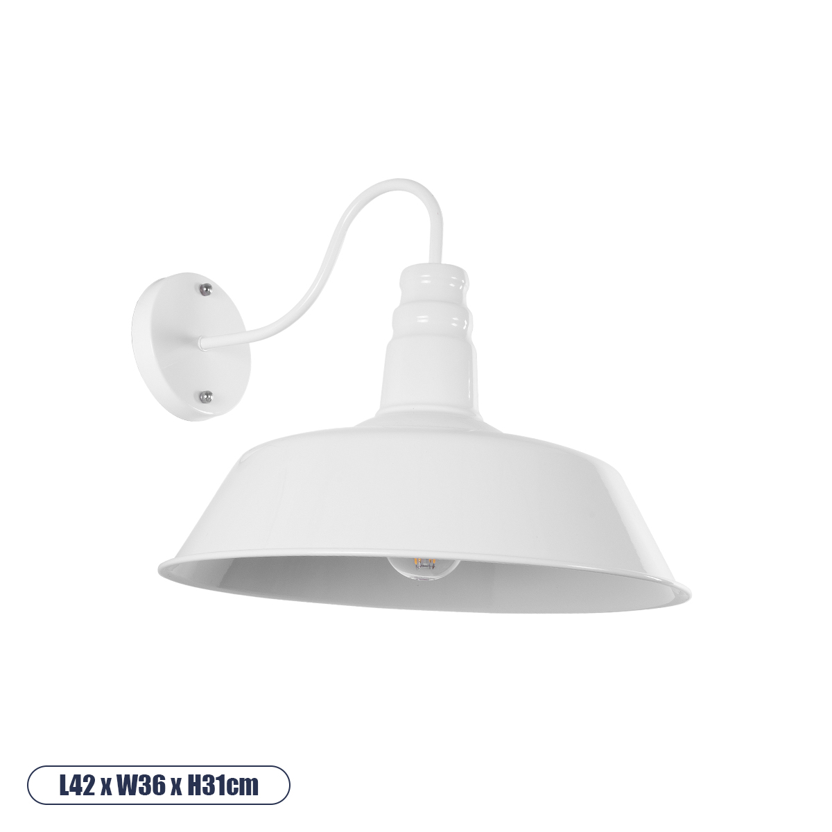 Vintage Φωτιστικό Τοίχου - Απλίκα με Ντουί 1 x E27 AC 220-240V IP20 - Λευκό - Μ36 x Π42 x Υ32cm