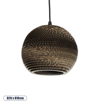 Boho Κρεμαστό Φωτιστικό Οροφής με Ντουί 1 x E27 AC 220-240V IP20 - Καφέ - Μ20 x Π20 x Y16cm