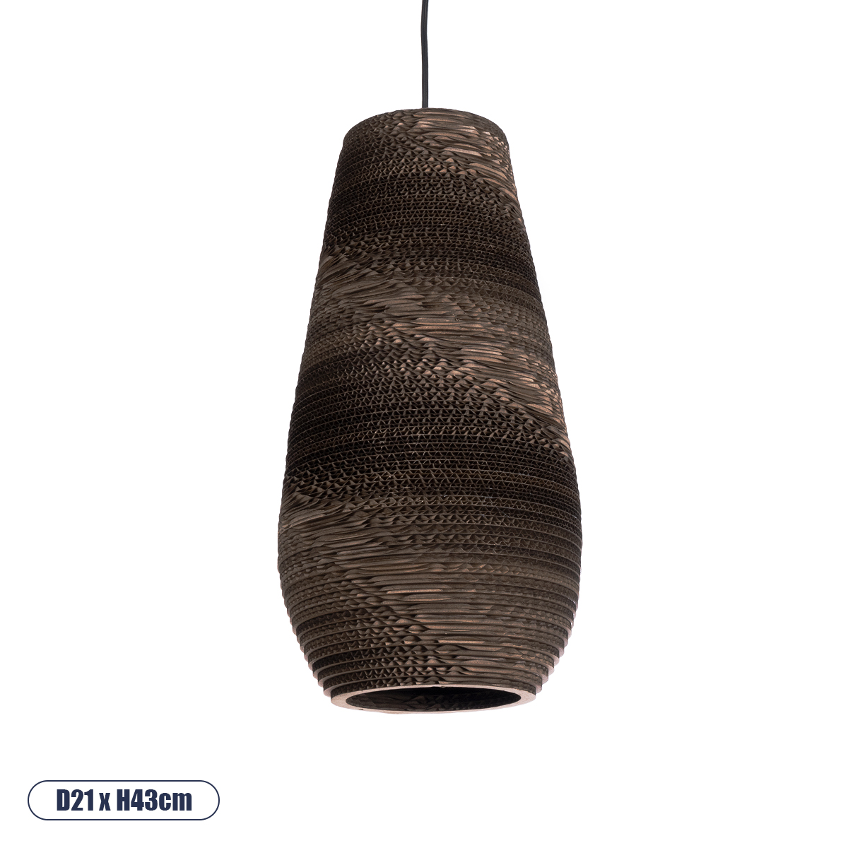 Boho Κρεμαστό Φωτιστικό Οροφής με Ντουί 1 x E27 AC 220-240V IP20 - Καφέ - Μ21 x Π21 x Y43cm