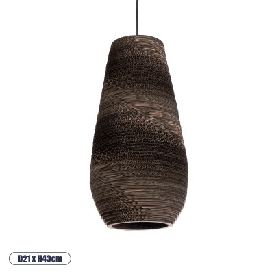 Boho Κρεμαστό Φωτιστικό Οροφής με Ντουί 1 x E27 AC 220-240V IP20 - Καφέ - Μ21 x Π21 x Y43cm