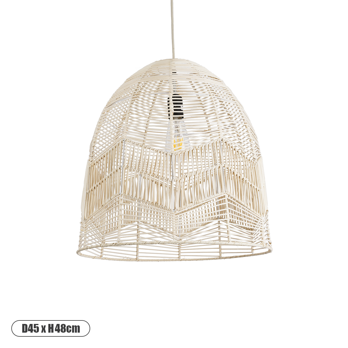 Boho Κρεμαστό Φωτιστικό Οροφής με Ντουί 1 x E27 AC 220-240V IP20 - Μπεζ - Μ45 x Π45 x Υ48cm