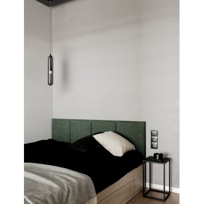  LIGHT SMOKY GREY GLASS MATT BLACK METAL PENDANT
