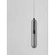  LIGHT SMOKY GREY GLASS MATT BLACK METAL PENDANT