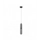  LIGHT SMOKY GREY GLASS MATT BLACK METAL PENDANT