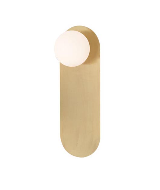 OPAL ORB SCONCE WITH MATTE GOLD ATTACHMENT PLATE D:8CM W:10CM L:30CM