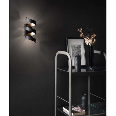 APPLIQUE LED HELIX NERO/ORO 9W 720LM 3000K 10X26X13,5CM