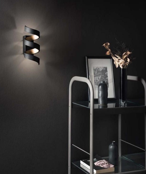 APPLIQUE LED HELIX NERO/ORO 9W 720LM 3000K 10X26X13,5CM