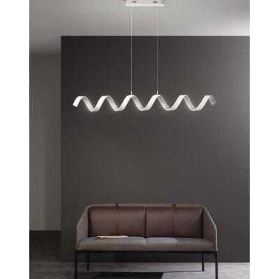 SOSPENSIONE LED HELIX BIANCA/SILVER 20W 1600LM 4000K 80X13,5CM
