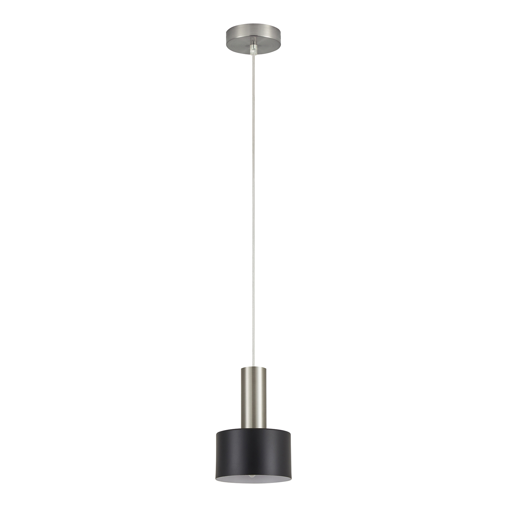 SE21-NM-4-MS1 ADEPT TUBE Nickel Matt Pendant Black Metal Shade+