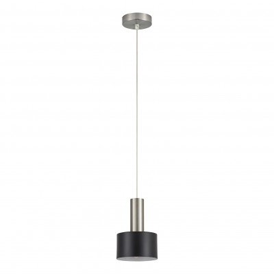 SE21-NM-4-MS1 ADEPT TUBE Nickel Matt Pendant Black Metal Shade+