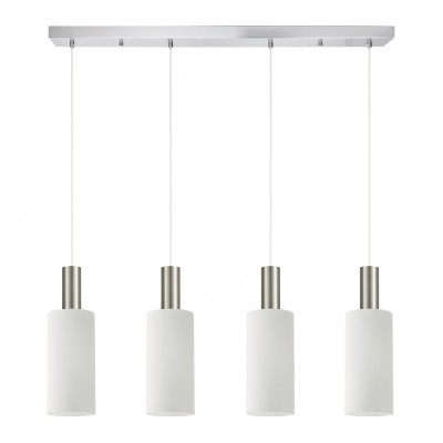 SE21-NM-4-4NM-GL3 ADEPT TUBE Nickel Matt Pendant White Glass+