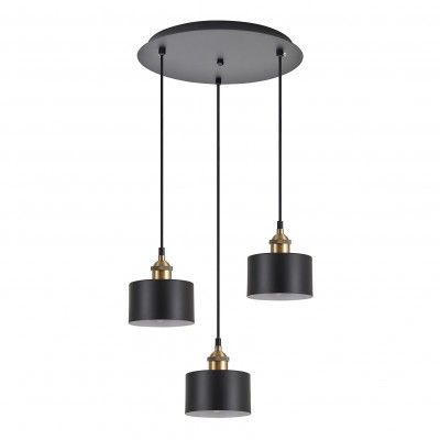 SE21-BR-10-3BL-MS1 MAGNUM BRONZE Black Metal Shade Pendant+