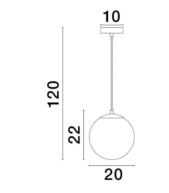 GRADIENT WHITE GLASS ORB PENDANT D:20cm