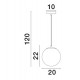 GRADIENT WHITE GLASS ORB PENDANT D:20cm