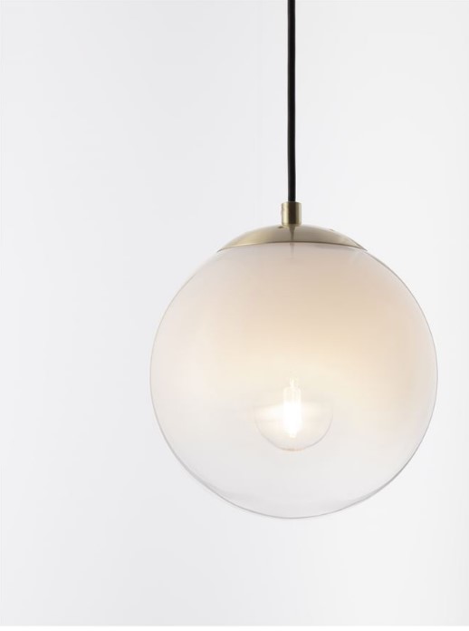 GRADIENT WHITE GLASS ORB PENDANT D:20cm