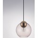 ROUND PINK GLASS-BRASS GOLD METAL PENDANT  D:24cm
