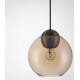 ROUND AMBER GLASS-BRASS GOLD METAL PENDANT D:24cm