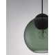 ΣΦΑΙΡΙΚΟ ΜΟΝΟΦΩΤΟ DARK GREEN GLASS-BLACK METAL D:24cm