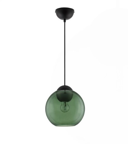 ΣΦΑΙΡΙΚΟ ΜΟΝΟΦΩΤΟ DARK GREEN GLASS-BLACK METAL D:24cm