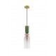 GLASS PENDANT DARK GREEN-PINK-GREY GRADIENT H:44cm