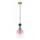 GLASS PENDANT GREEN-BLUE-PINK GRADIENT H:31,4cm