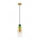 GLASS PENDANT DARK GREEN-BRIGHT GREEN-ORANGE GRADIENT H:30cm