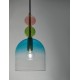 GLASS PENDANT PINK-BRIGHT GREEN-BLUE GRADIENT H:30,4cm