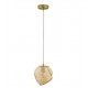 AMBER GLASS-BRASS GOLD METAL PENDANT
