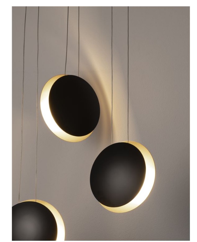 3-LIGHT FIXTURE SANDY BLACK-GOLD METAL
