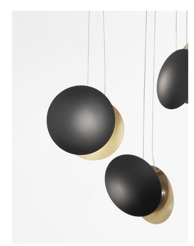 3-LIGHT FIXTURE SANDY BLACK-GOLD METAL