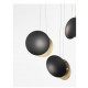 3-LIGHT FIXTURE SANDY BLACK-GOLD METAL