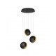 3-LIGHT FIXTURE SANDY BLACK-GOLD METAL