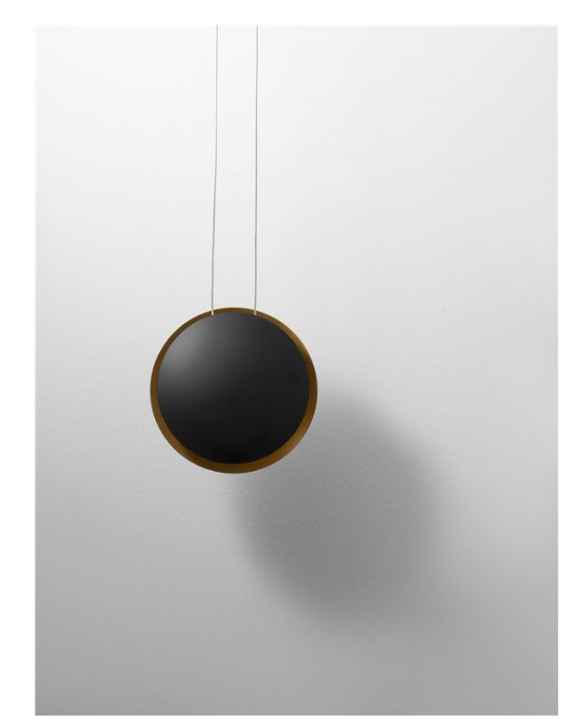 DECORATIVE SINGLE PENDANT SANDY BLACK-GOLD METAL Ø20cm