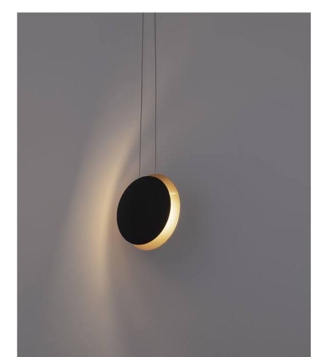 DECORATIVE SINGLE PENDANT SANDY BLACK-GOLD METAL Ø20cm