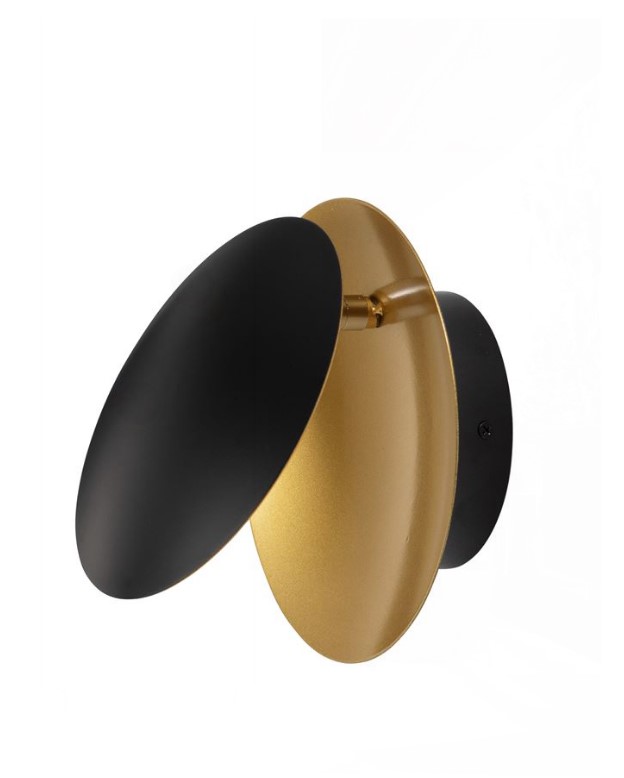 WALL SCONCE SANDY BLACK-GOLD METAL Ø20cm