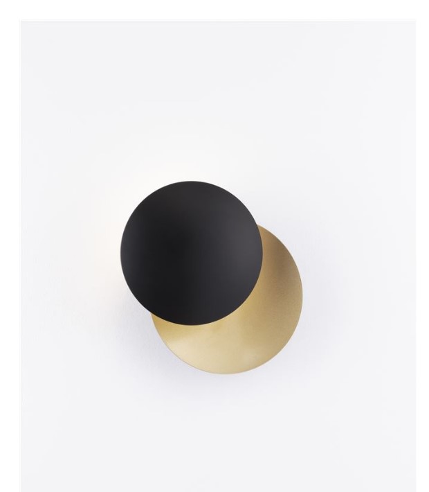 WALL SCONCE SANDY BLACK-GOLD METAL Ø20cm