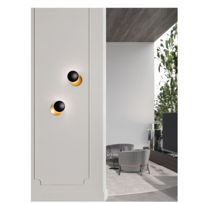 WALL SCONCE SANDY BLACK-GOLD METAL Ø20cm