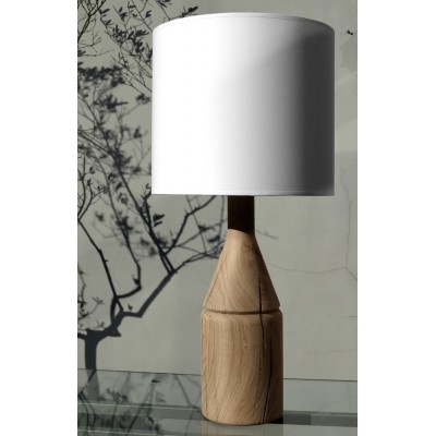 HANDMADE TABLELAMP FROM SOLID OAK H:85cm BELGIUM
