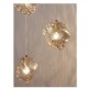 3-LIGHT FIXTURE IRREGULAR AMBER GLASS-BRASS GOLD METAL