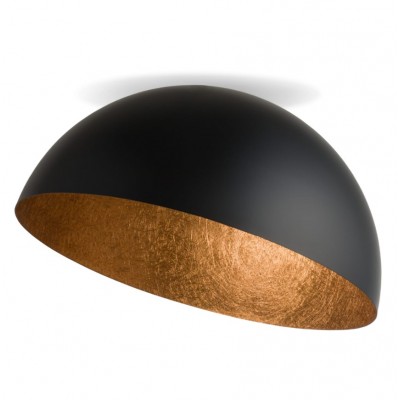LARGE STEEL CEILING DOME BLACK-COPPER Ø70cm