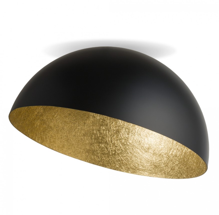 STEEL CEILING DOME BLACK-GOLD Ø50cm