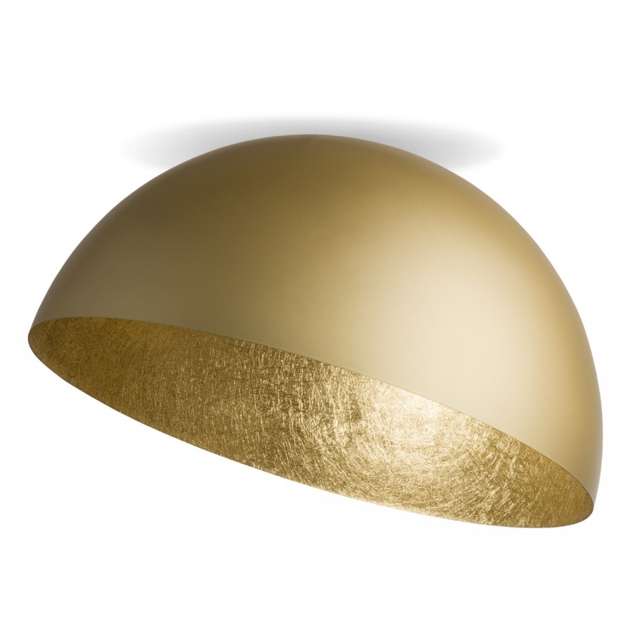 LARGE STEEL CEILING DOME GOLD Ø70cm