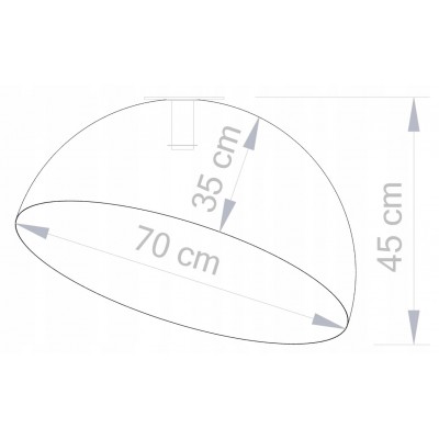 LARGE STEEL CEILING DOME SILVER-BLACK Ø70cm