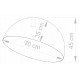 LARGE STEEL CEILING DOME SILVER-BLACK Ø70cm