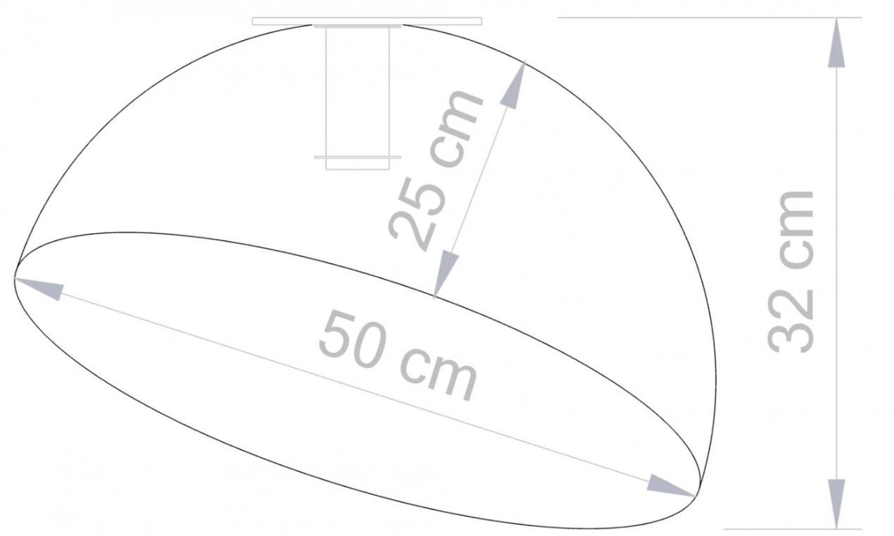 STEEL CEILING DOME SILVER-BLACK Ø50cm