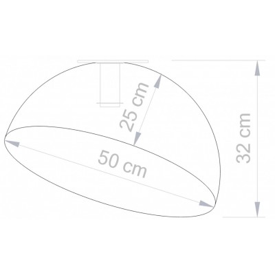 STEEL CEILING DOME SILVER-BLACK Ø50cm