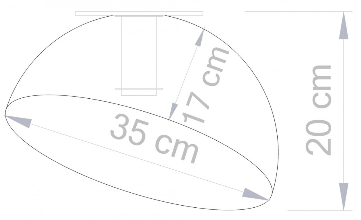 SMALL STEEL CEILING DOME GOLD-BLACK Ø35cm