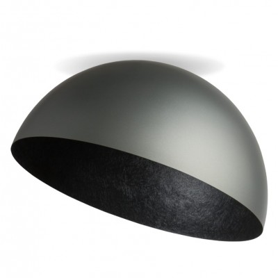 LARGE STEEL CEILING DOME SILVER-BLACK Ø70cm