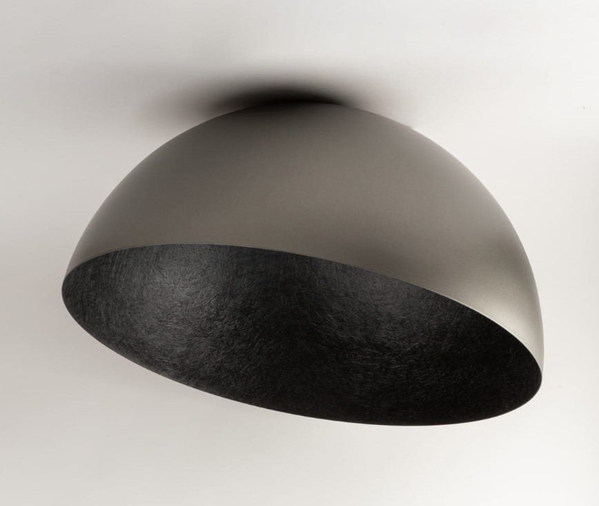 SMALL STEEL CEILING DOME SILVER-BLACK Ø35cm